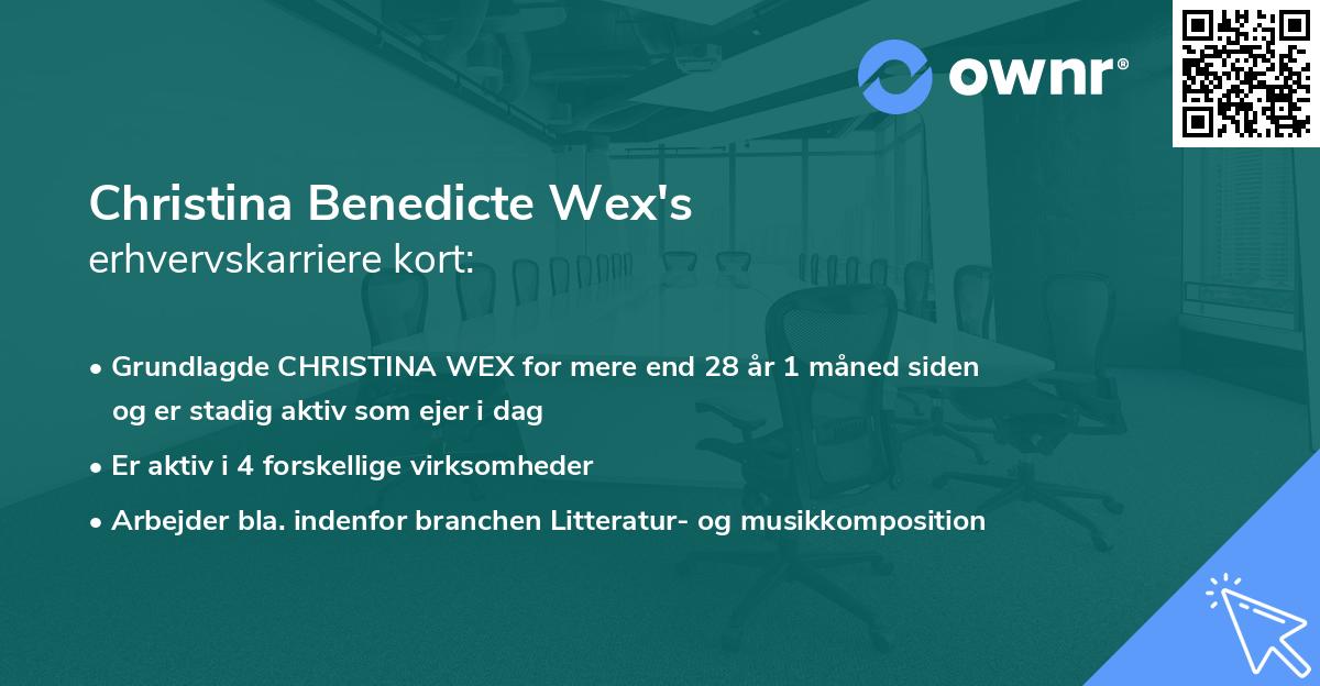 Christina Benedicte Wex's erhvervskarriere kort