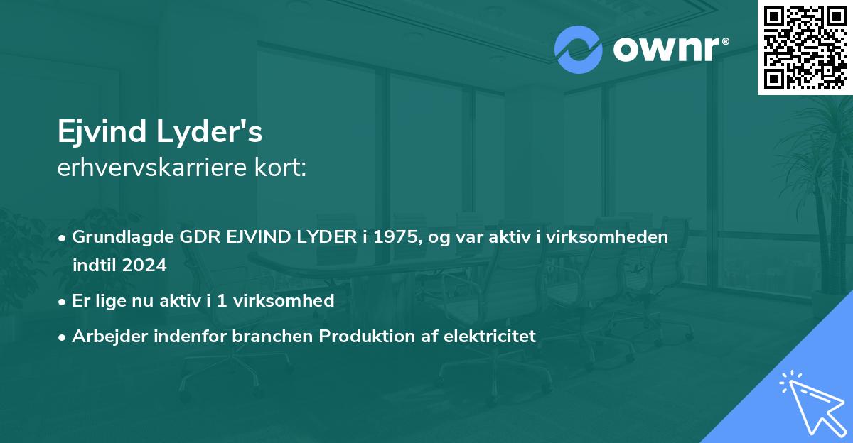 Ejvind Lyder's erhvervskarriere kort