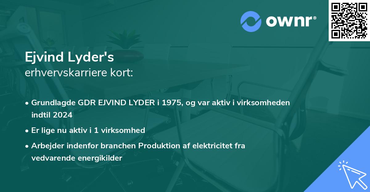 Ejvind Lyder's erhvervskarriere kort