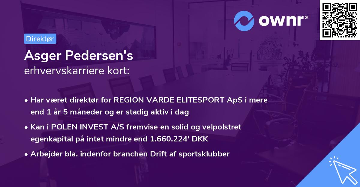 Asger Pedersen's erhvervskarriere kort