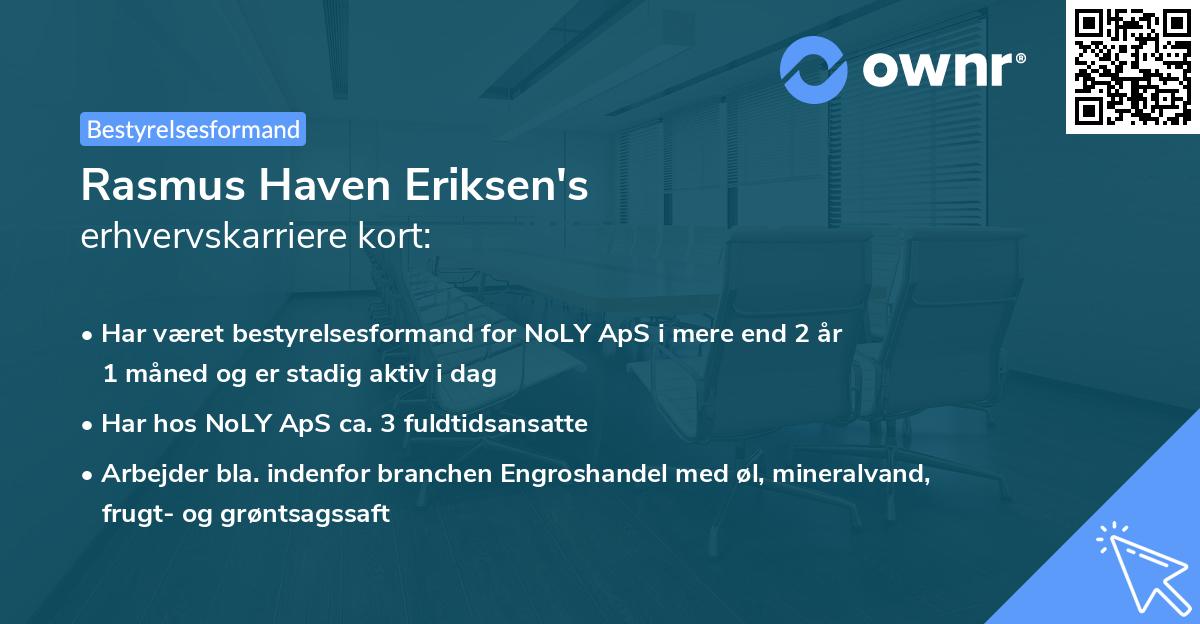 Rasmus Haven Eriksen's erhvervskarriere kort