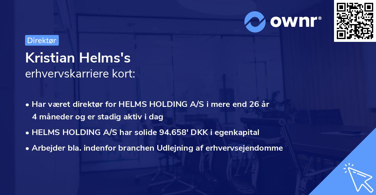 Kristian Helms's erhvervskarriere kort