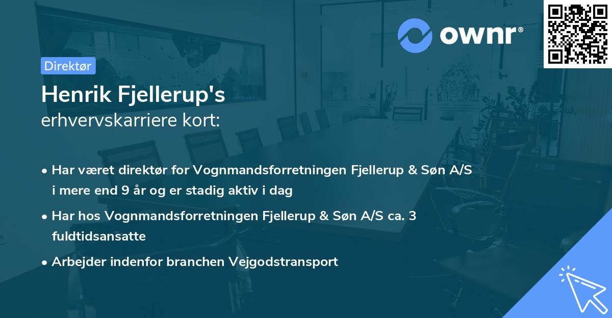 Henrik Fjellerup's erhvervskarriere kort