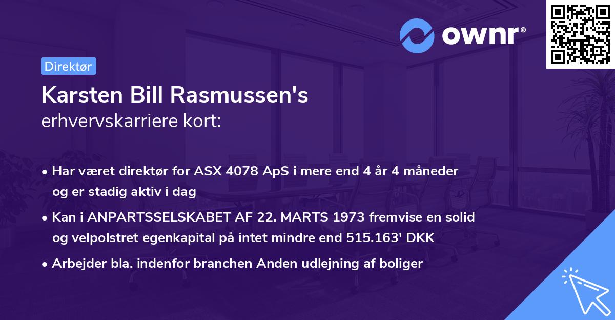 Karsten Bill Rasmussen's erhvervskarriere kort