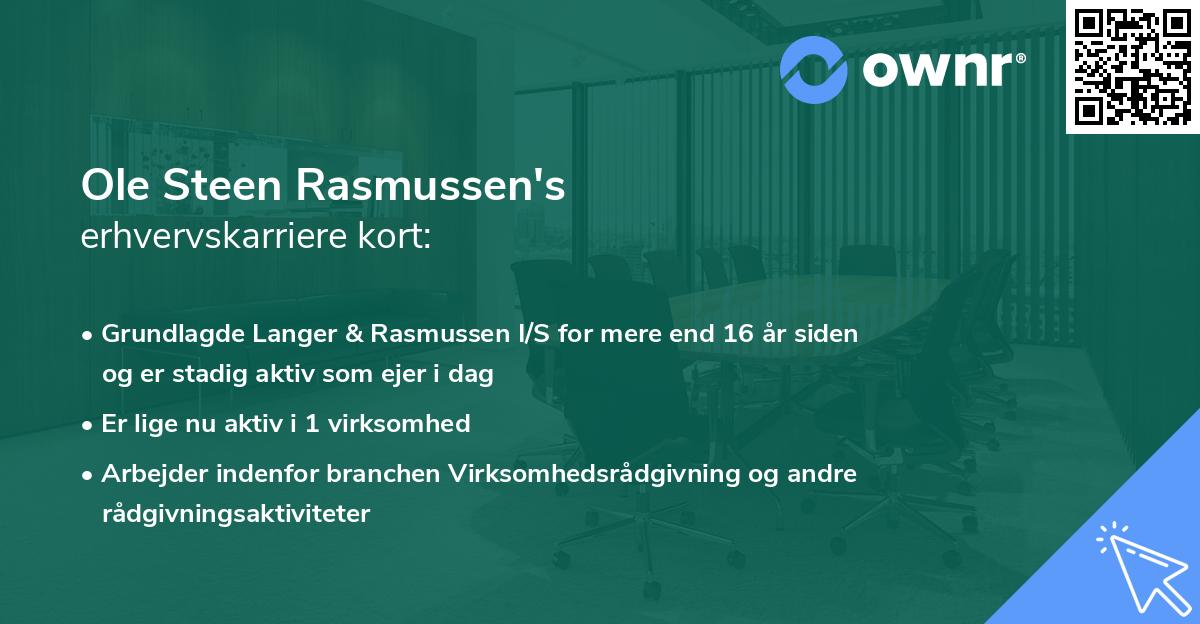 Ole Steen Rasmussen's erhvervskarriere kort