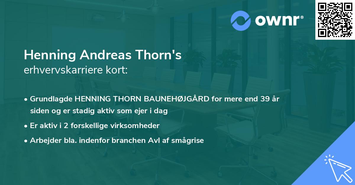 Henning Andreas Thorn's erhvervskarriere kort