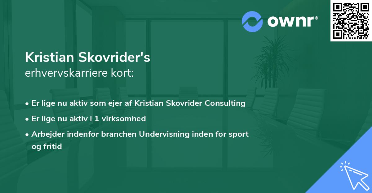 Kristian Skovrider's erhvervskarriere kort