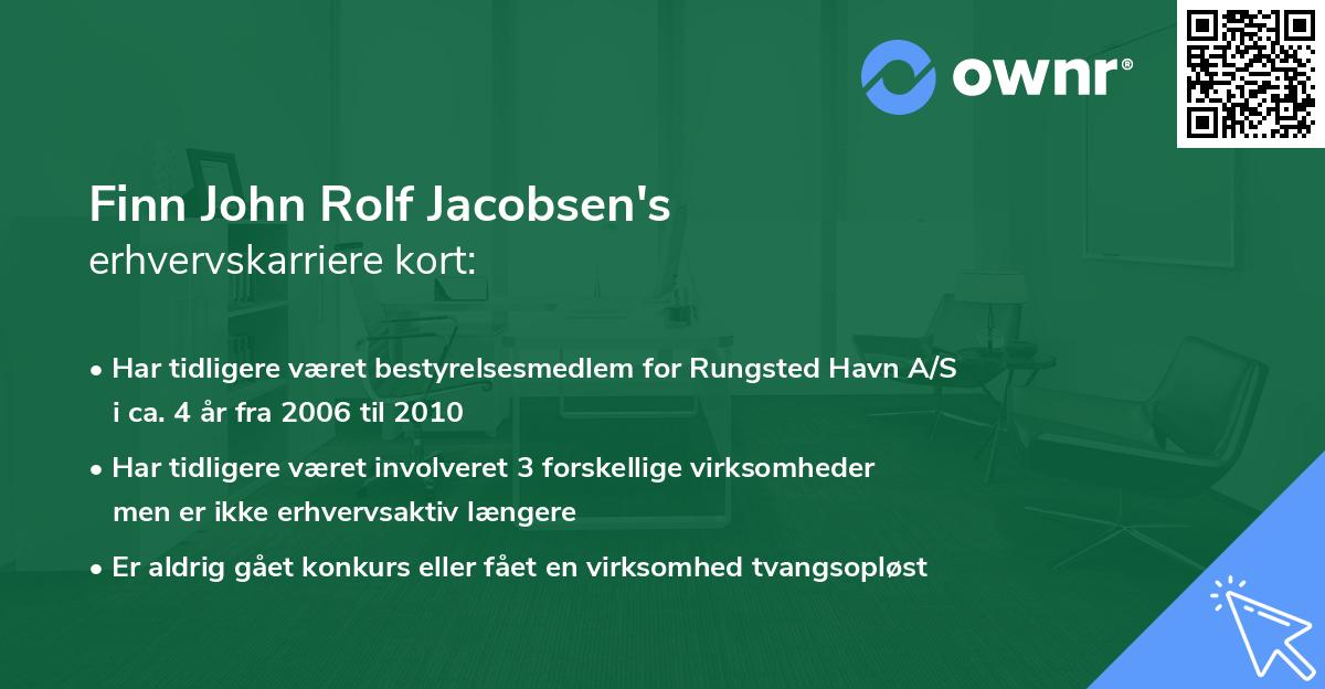 Finn John Rolf Jacobsen's erhvervskarriere kort