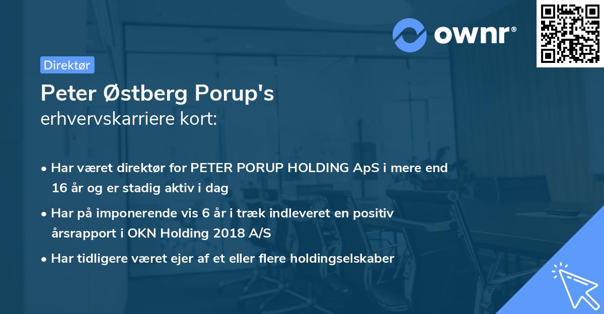 Peter Østberg Porup's erhvervskarriere kort