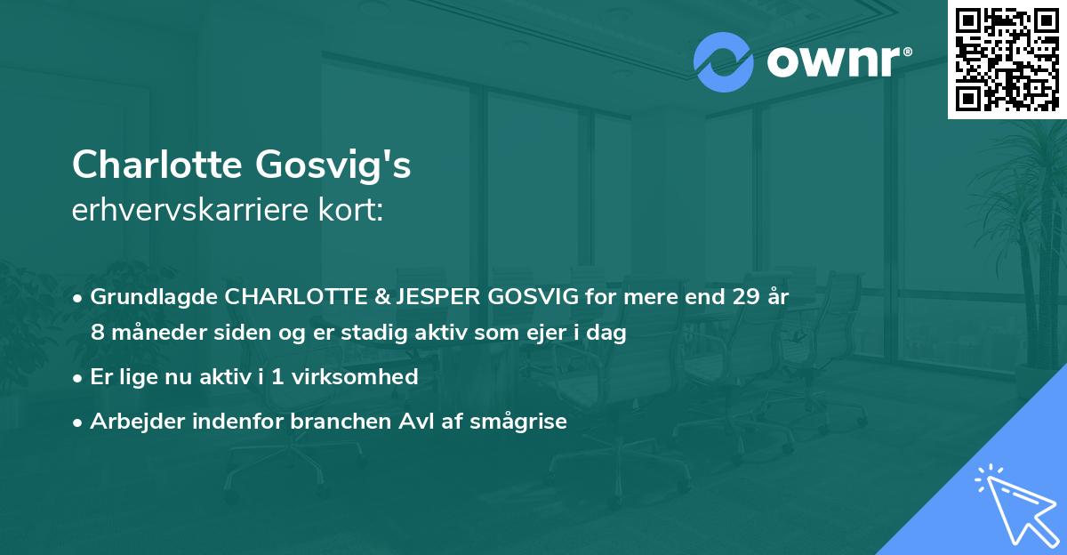 Charlotte Gosvig's erhvervskarriere kort