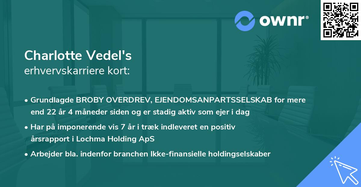 Charlotte Vedel's erhvervskarriere kort