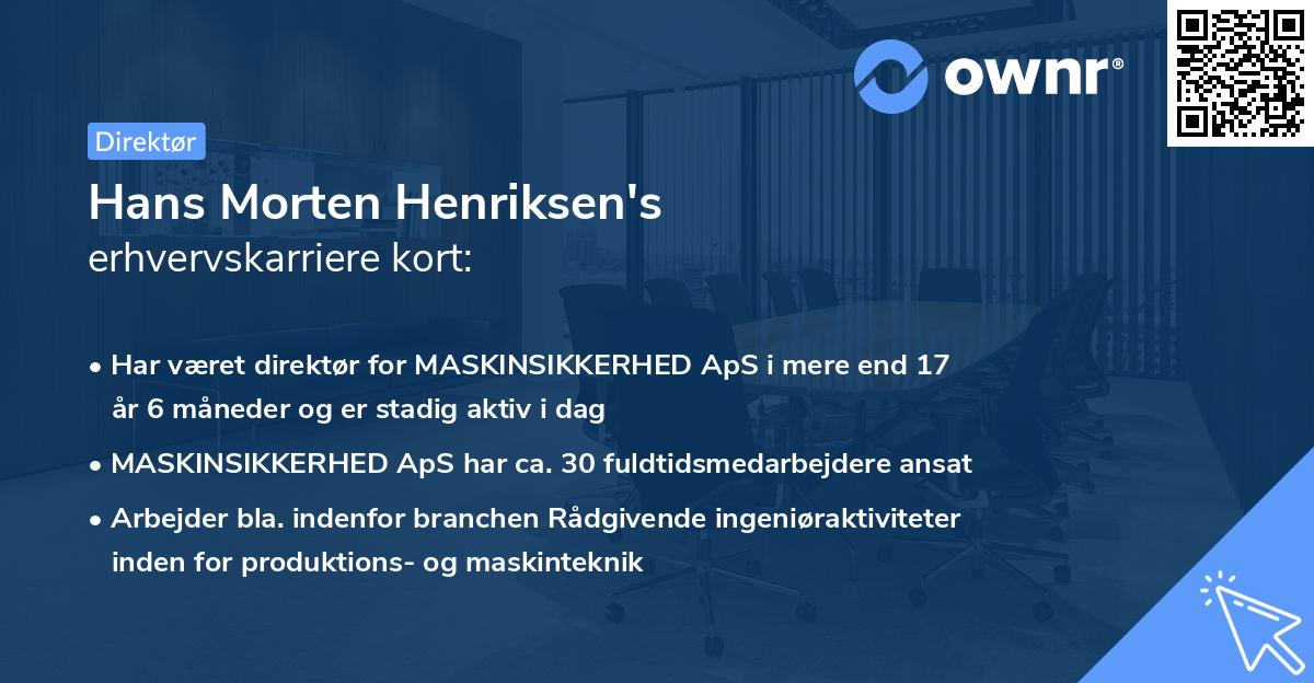 Hans Morten Henriksen's erhvervskarriere kort