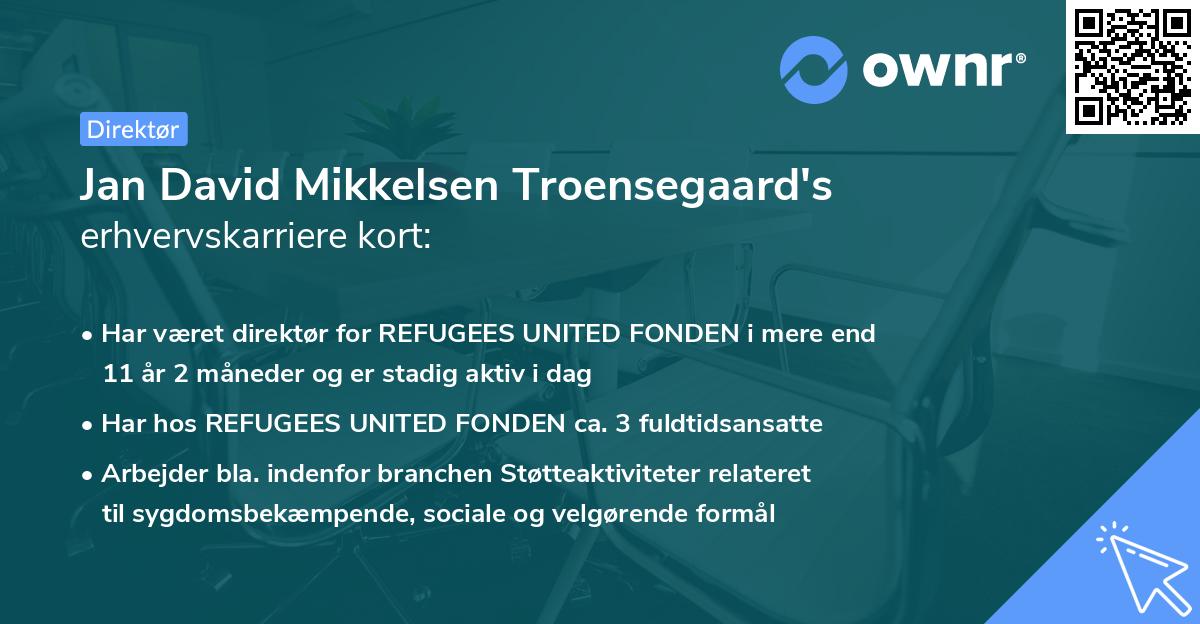 Jan David Mikkelsen Troensegaard's erhvervskarriere kort