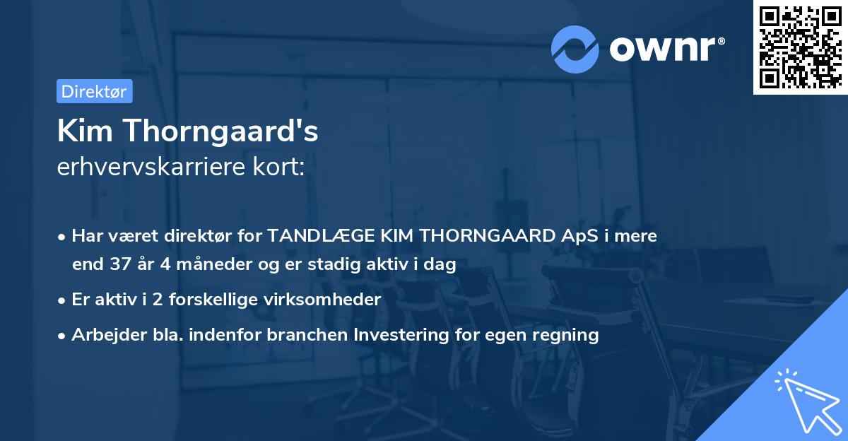 Kim Thorngaard's erhvervskarriere kort