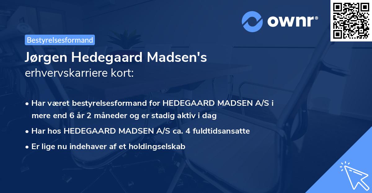 Jørgen Hedegaard Madsen's erhvervskarriere kort