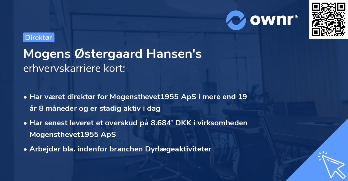 Mogens Østergaard Hansen's erhvervskarriere kort