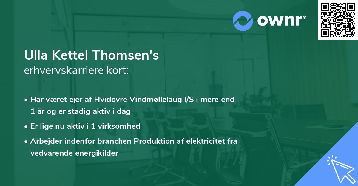 Ulla Kettel Thomsen's erhvervskarriere kort