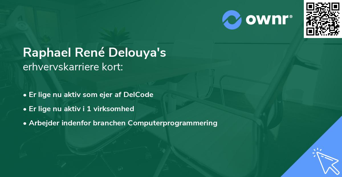 Raphael René Delouya's erhvervskarriere kort