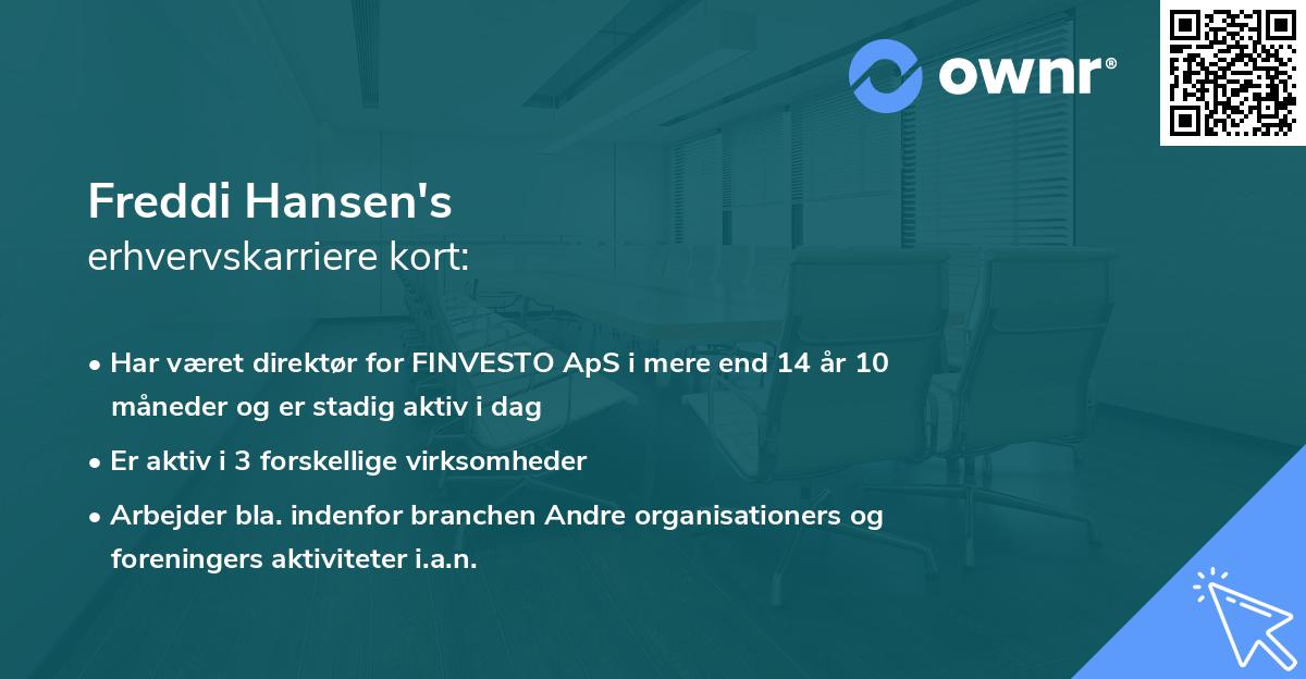 Freddi Hansen's erhvervskarriere kort