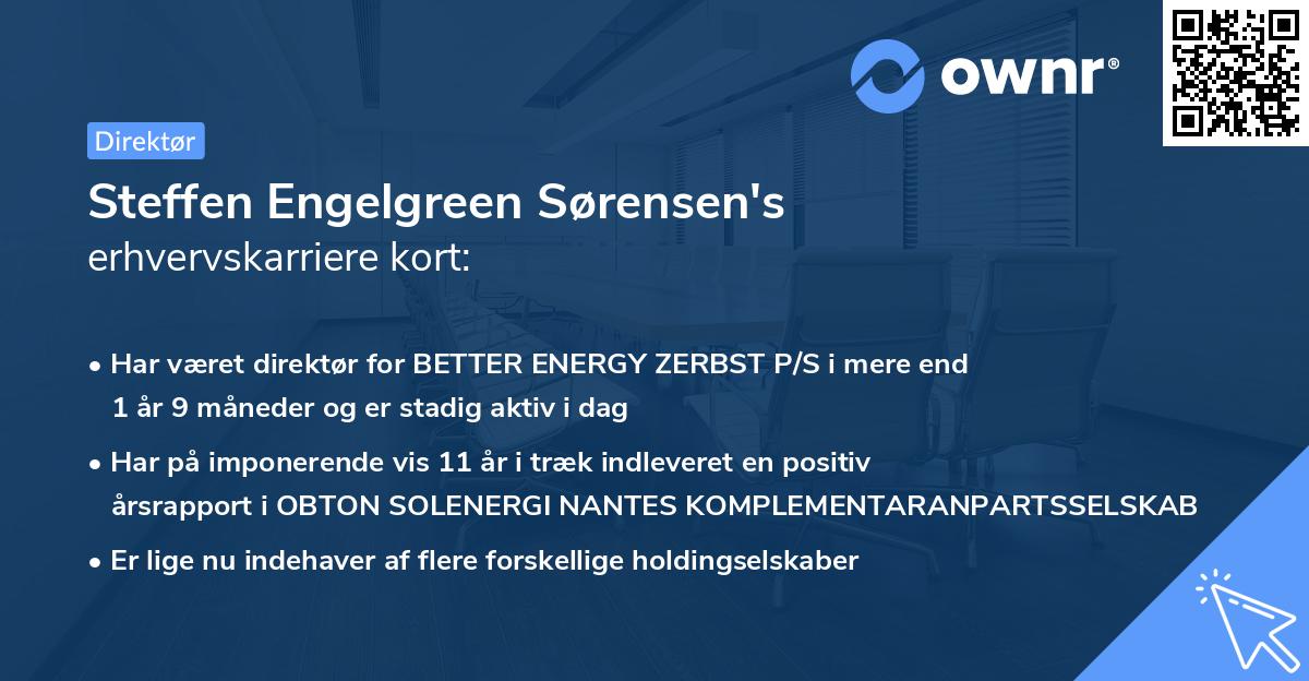 Steffen Engelgreen Sørensen's erhvervskarriere kort