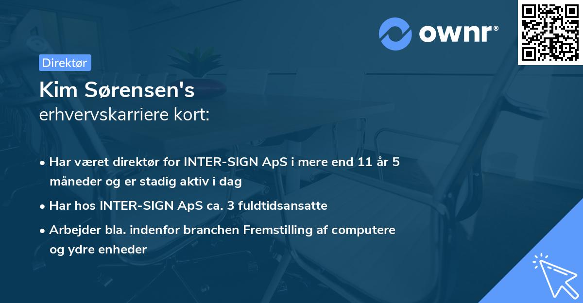 Kim Sørensen's erhvervskarriere kort