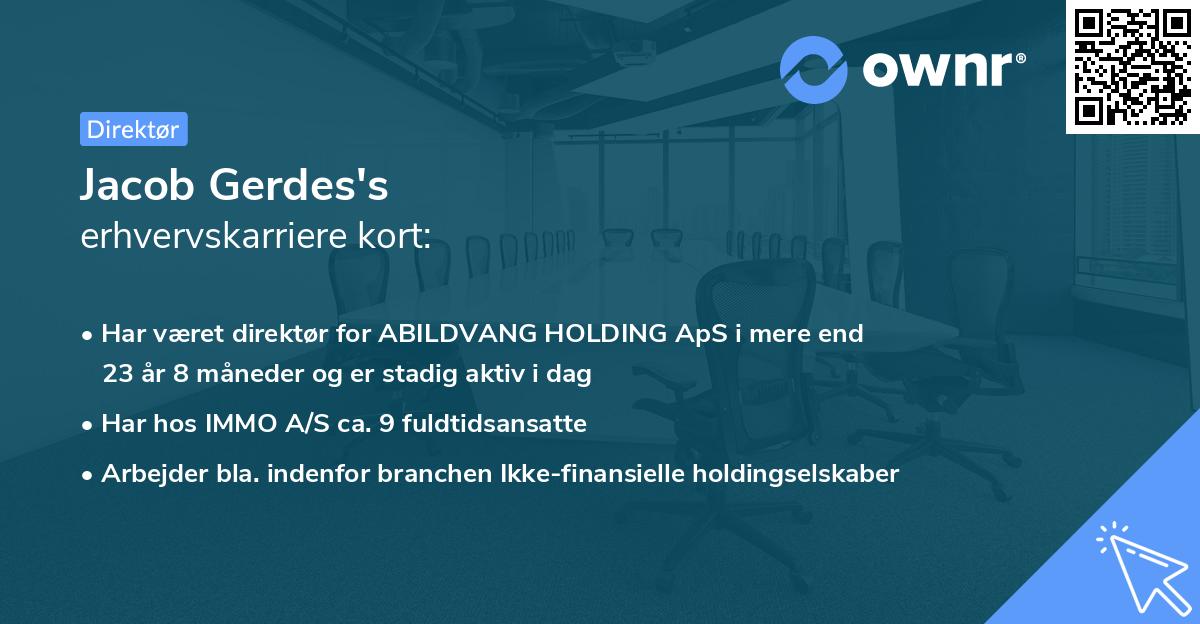 Jacob Gerdes's erhvervskarriere kort