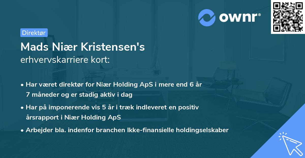 Mads Niær Kristensen's erhvervskarriere kort
