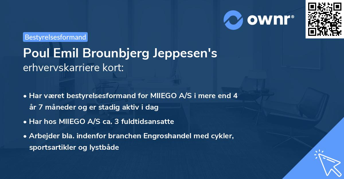 Poul Emil Brounbjerg Jeppesen's erhvervskarriere kort