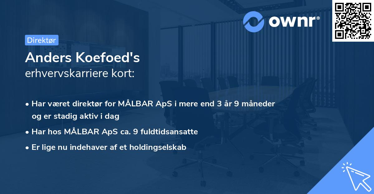 Anders Koefoed's erhvervskarriere kort