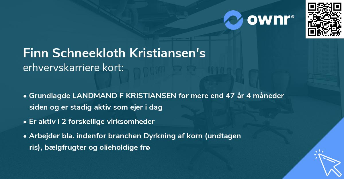 Finn Schneekloth Kristiansen's erhvervskarriere kort