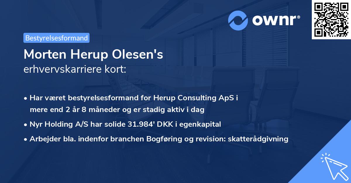 Morten Herup Olesen's erhvervskarriere kort