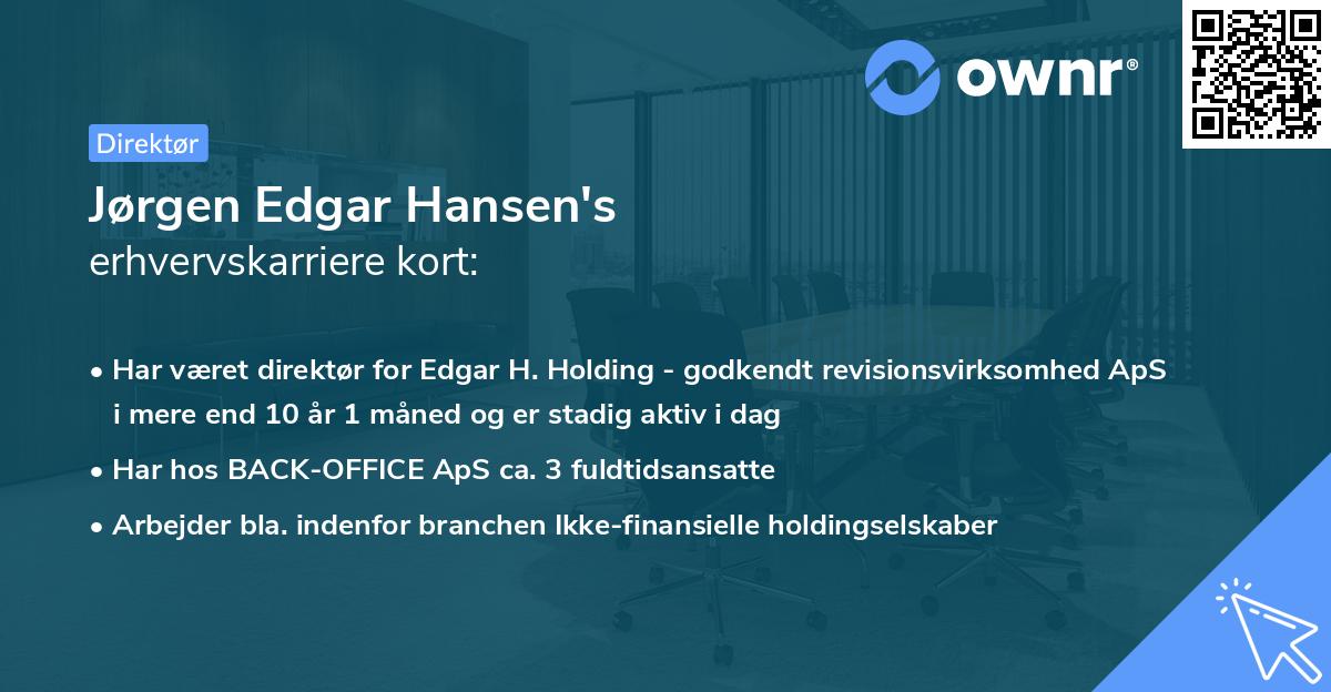 Jørgen Edgar Hansen's erhvervskarriere kort