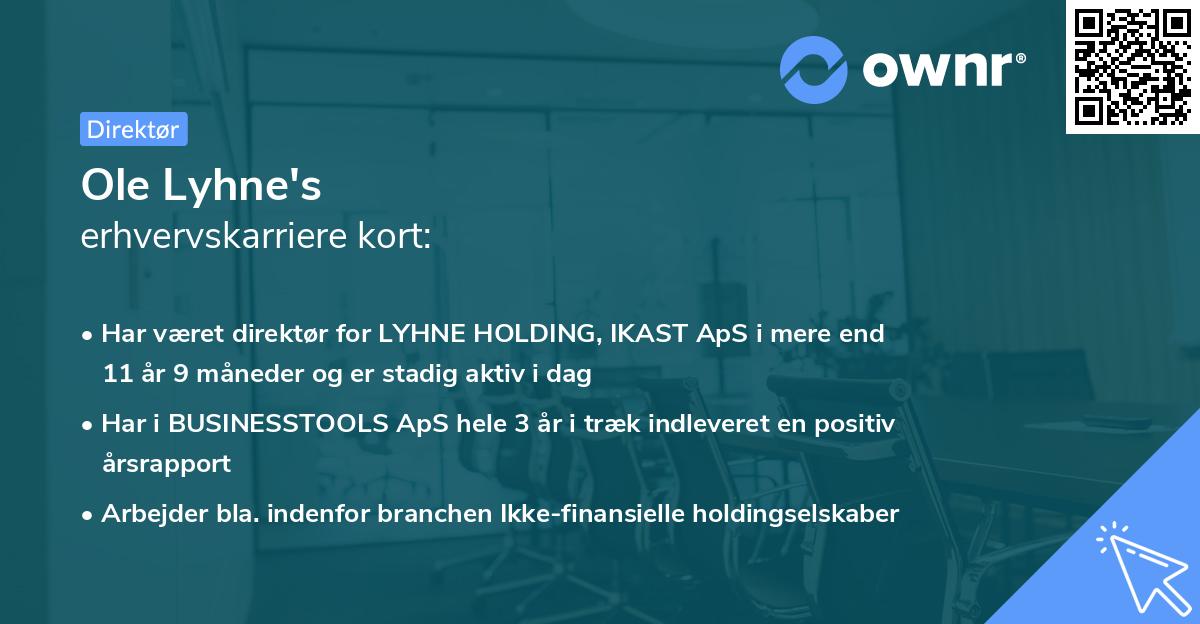Ole Lyhne's erhvervskarriere kort