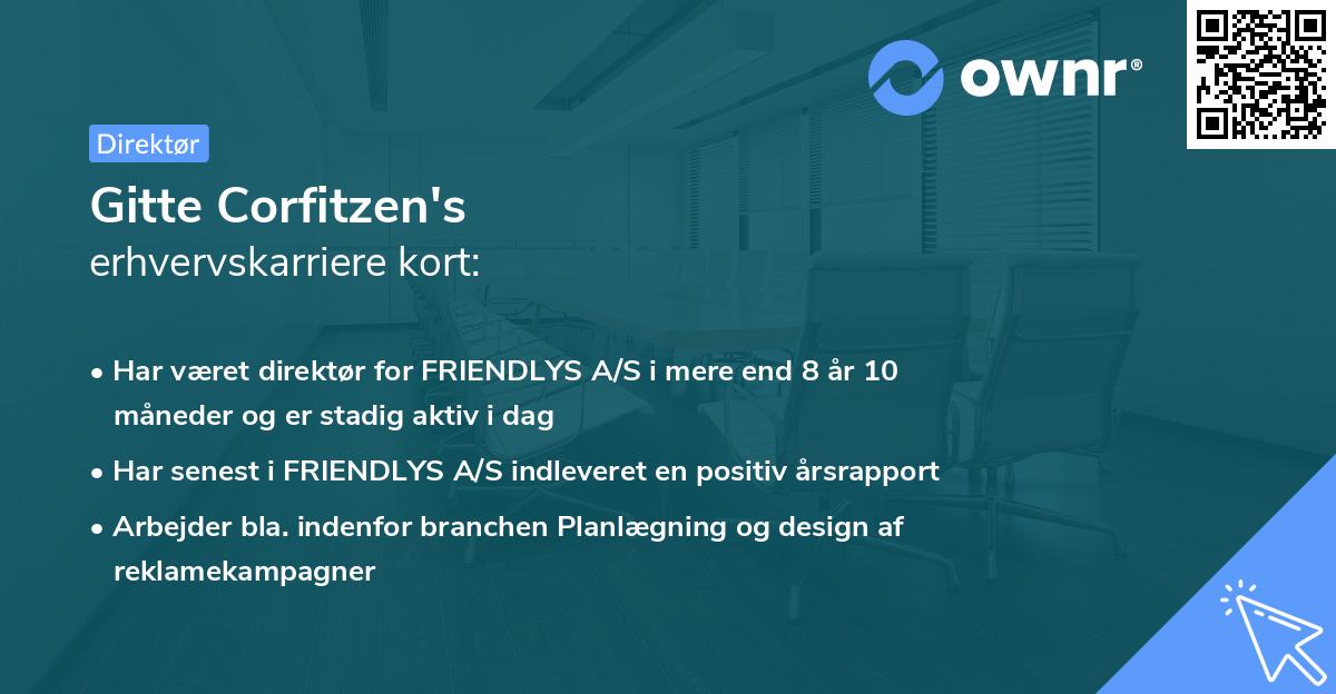Gitte Corfitzen's erhvervskarriere kort