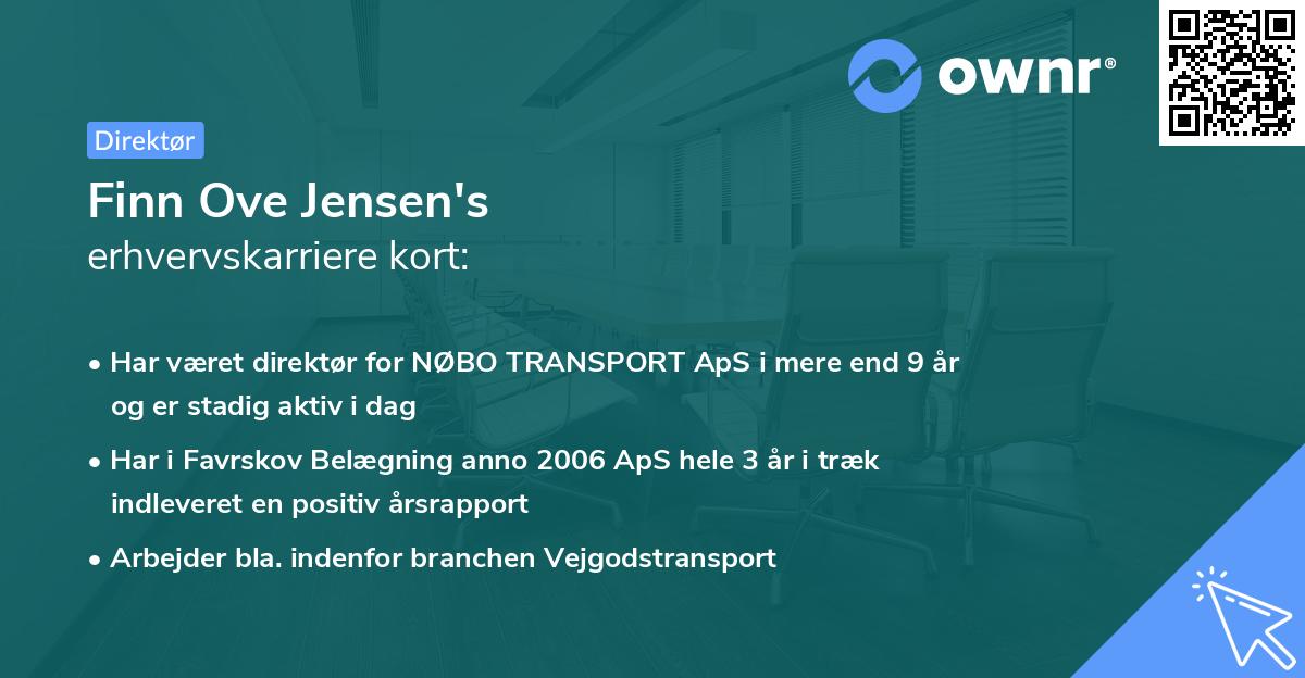 Finn Ove Jensen's erhvervskarriere kort