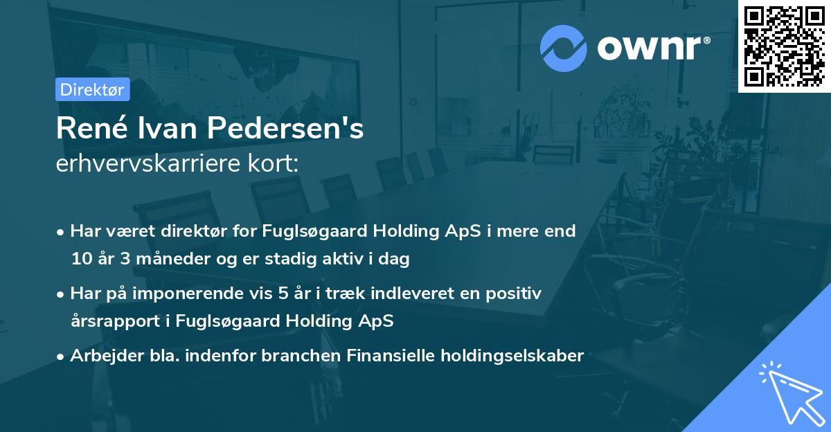 René Ivan Pedersen's erhvervskarriere kort