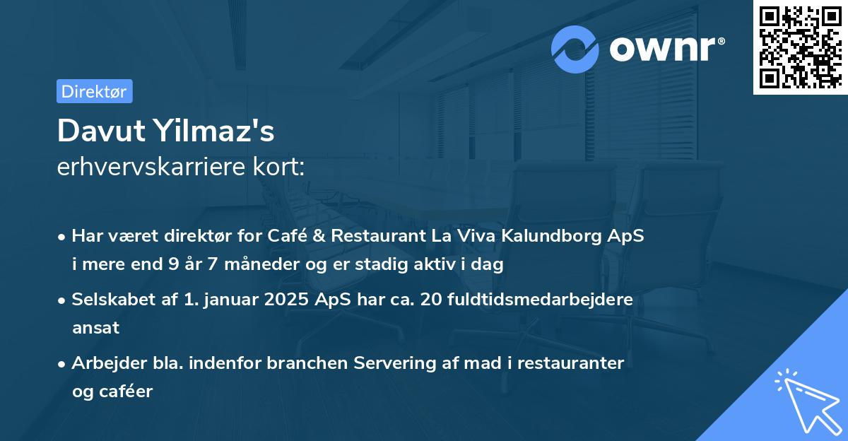 Davut Yilmaz's erhvervskarriere kort