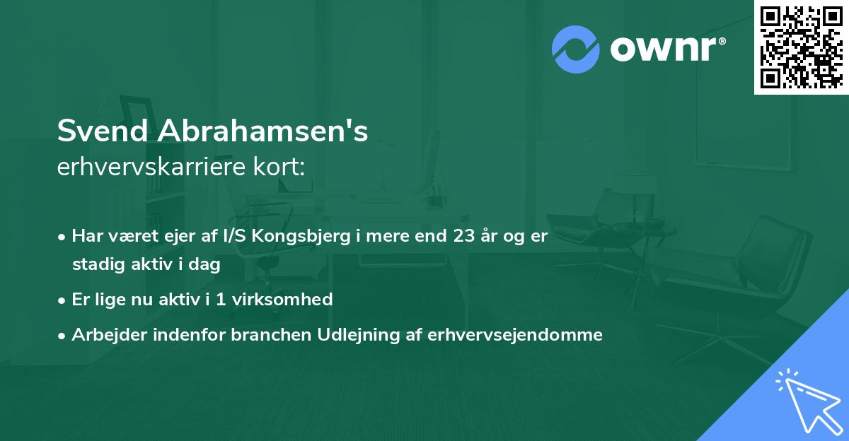 Svend Abrahamsen's erhvervskarriere kort