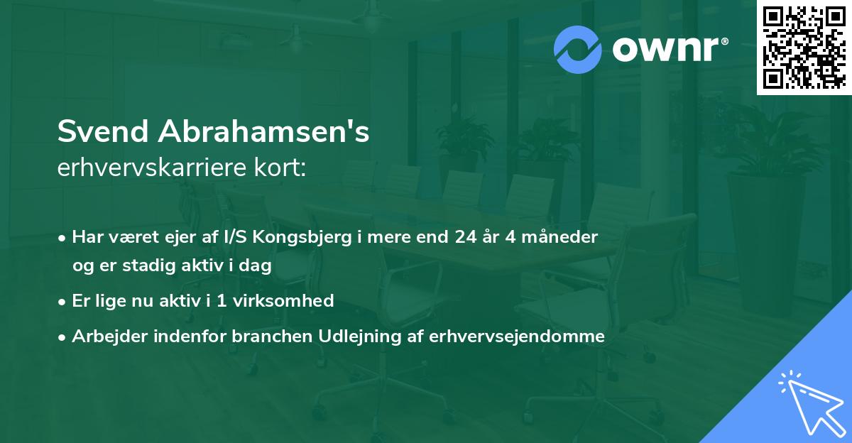 Svend Abrahamsen's erhvervskarriere kort