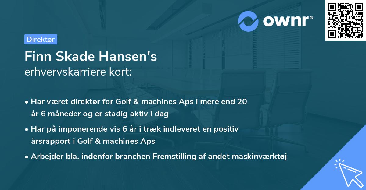Finn Skade Hansen's erhvervskarriere kort