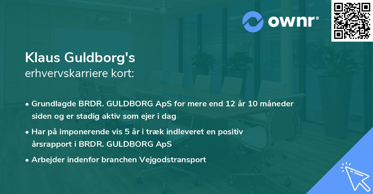 Klaus Guldborg's erhvervskarriere kort