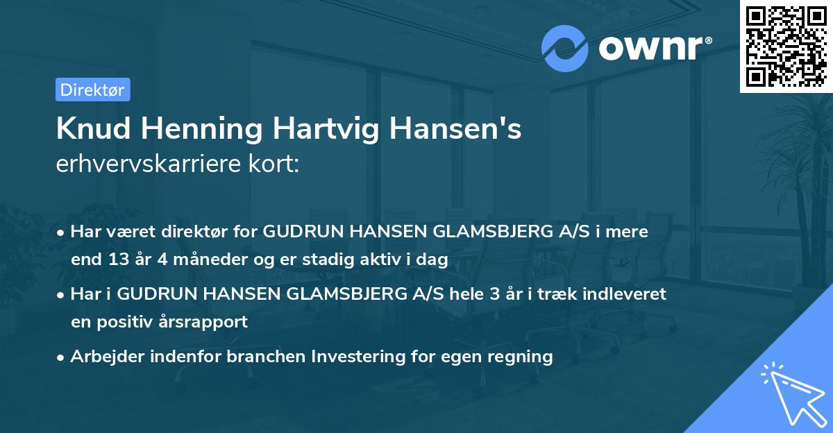 Knud Henning Hartvig Hansen's erhvervskarriere kort