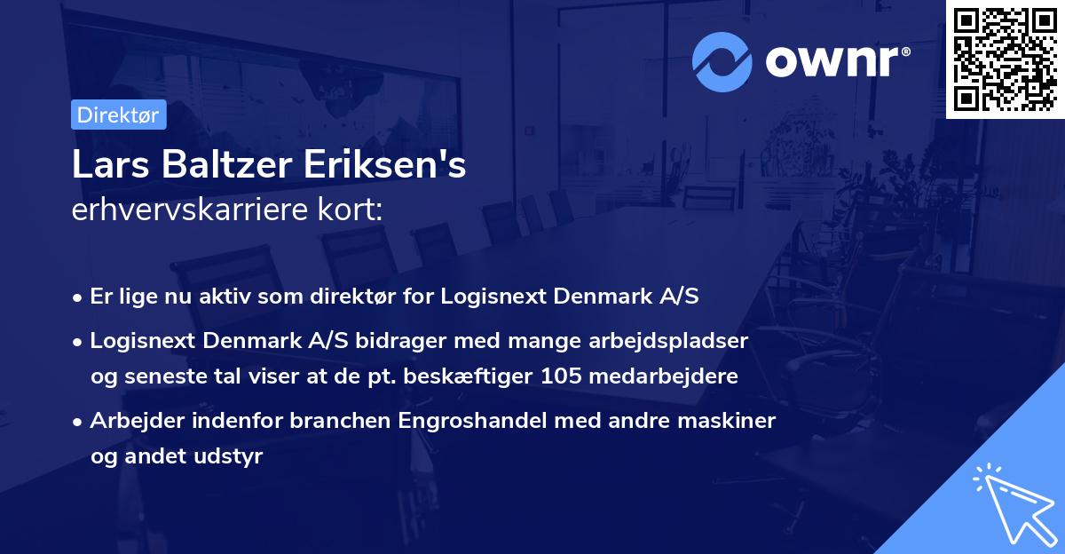 Lars Baltzer Eriksen's erhvervskarriere kort