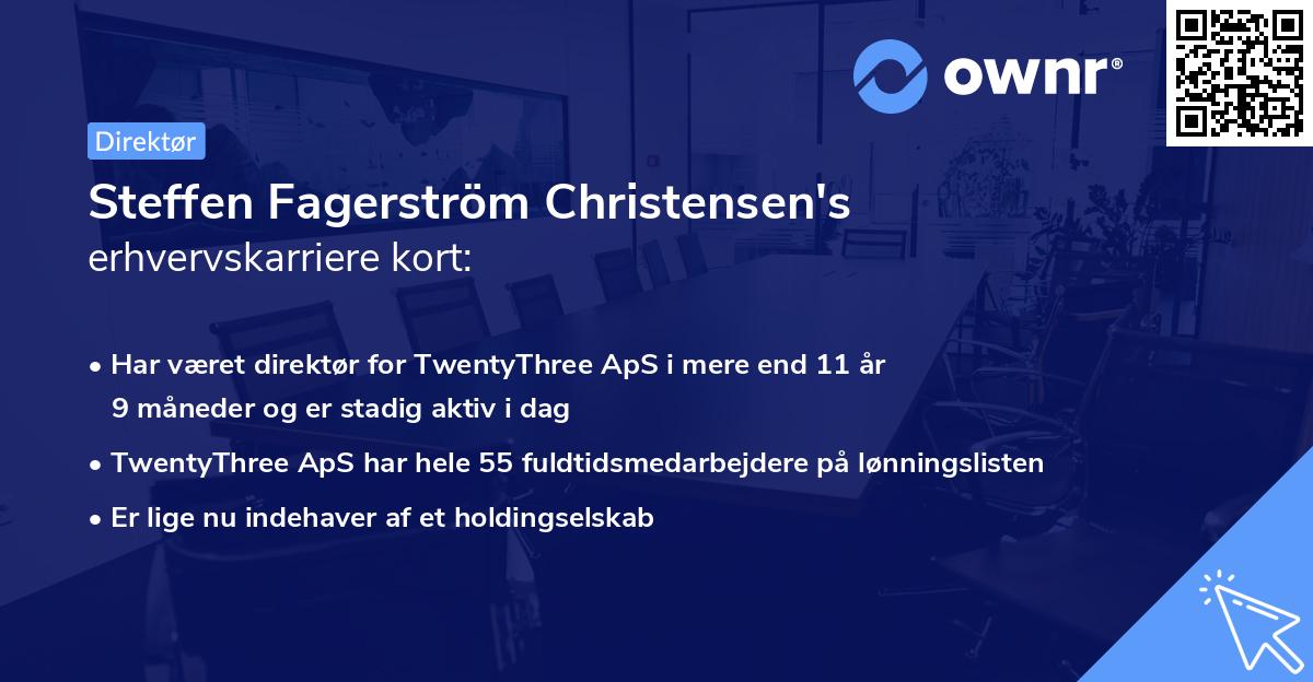 Steffen Fagerström Christensen's erhvervskarriere kort