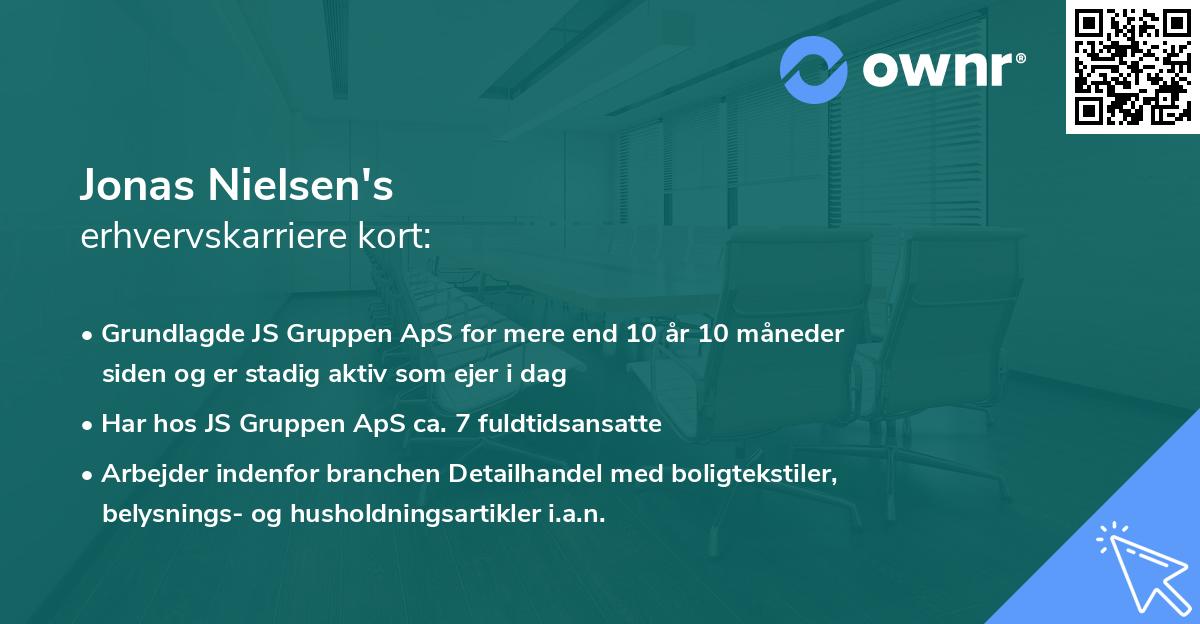 Jonas Nielsen's erhvervskarriere kort