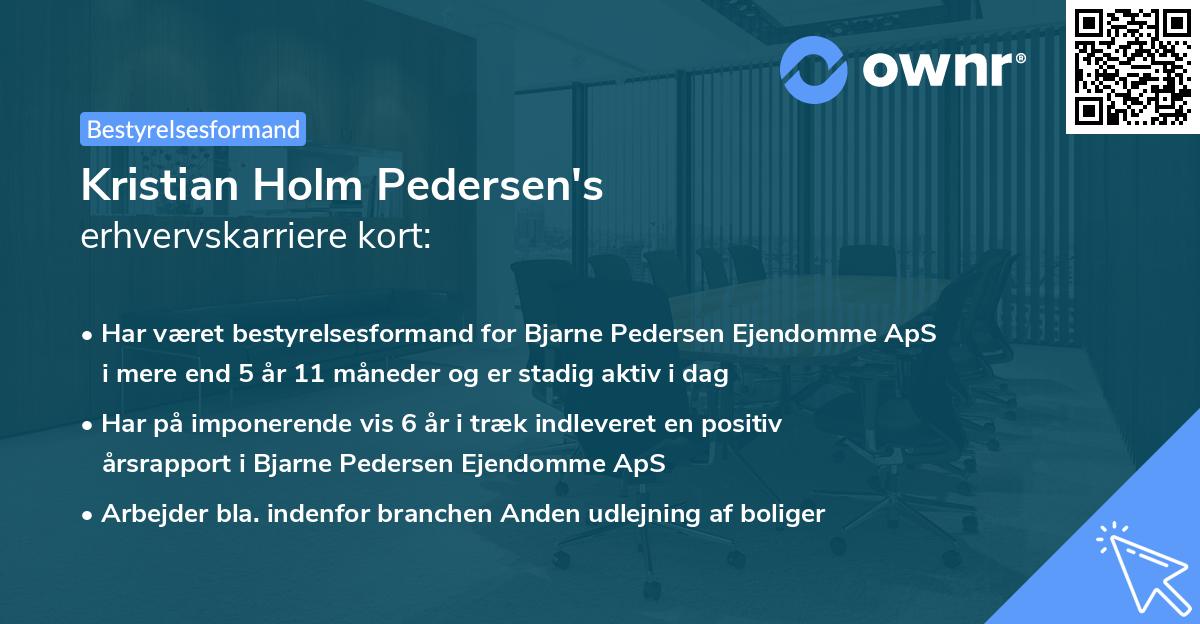 Kristian Holm Pedersen's erhvervskarriere kort