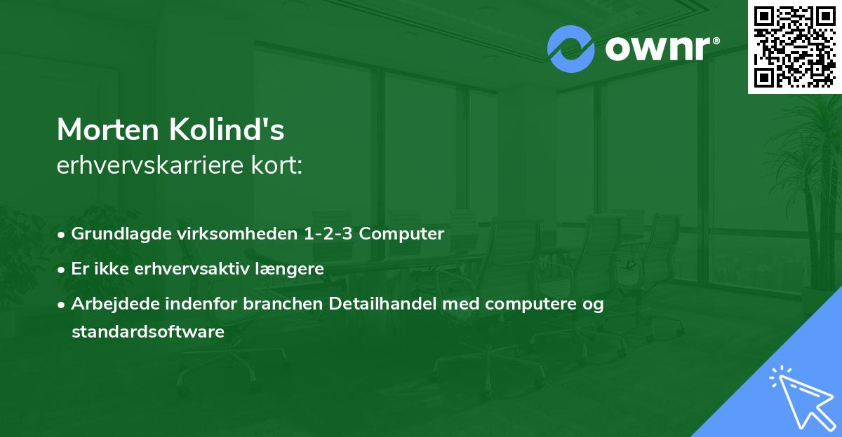 Morten Kolind's erhvervskarriere kort