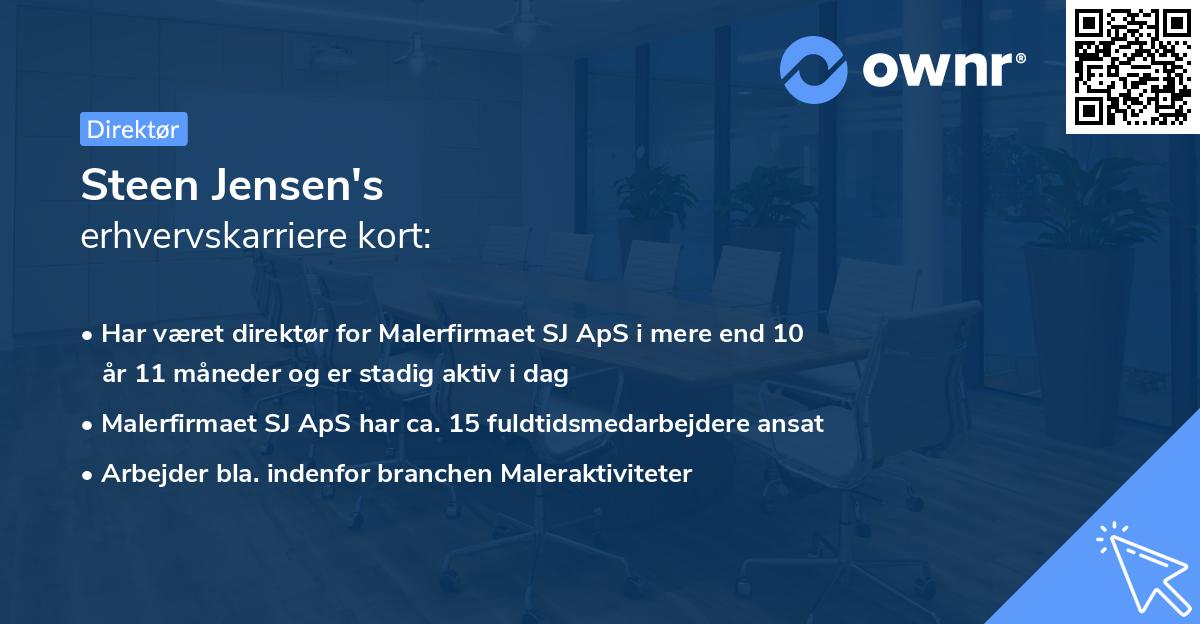 Steen Jensen's erhvervskarriere kort