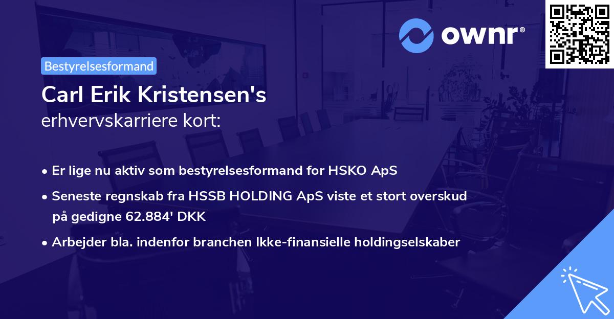Carl Erik Kristensen's erhvervskarriere kort