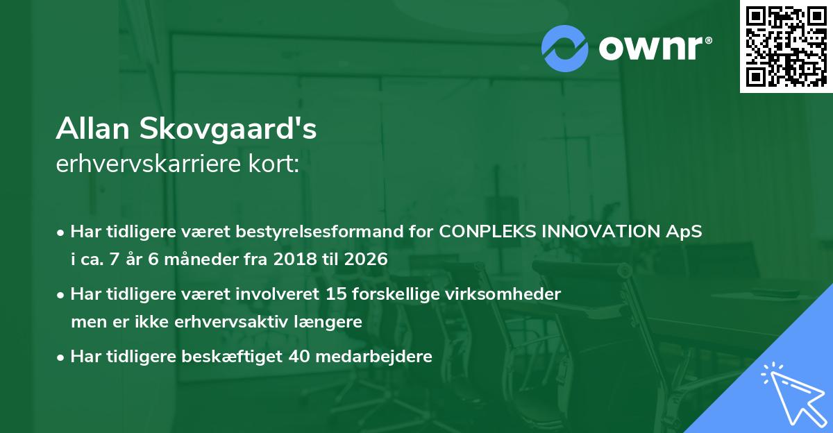 Allan Skovgaard's erhvervskarriere kort